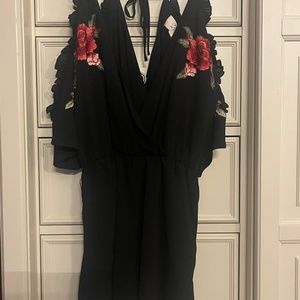Floral Embroidered Romper